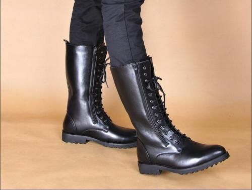 mens black lace up combat boots