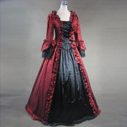 victorian dress red