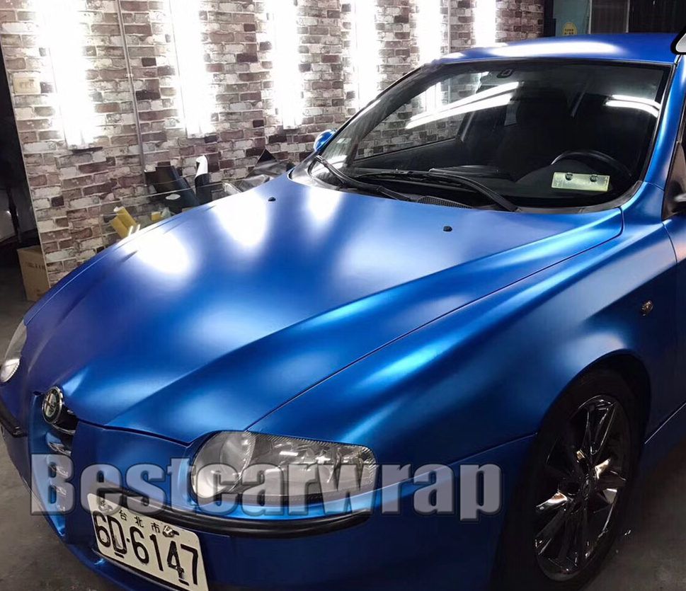 Wholesale Best Quality BRAND Blue Satin Metallic Vinyl Wrap For Car