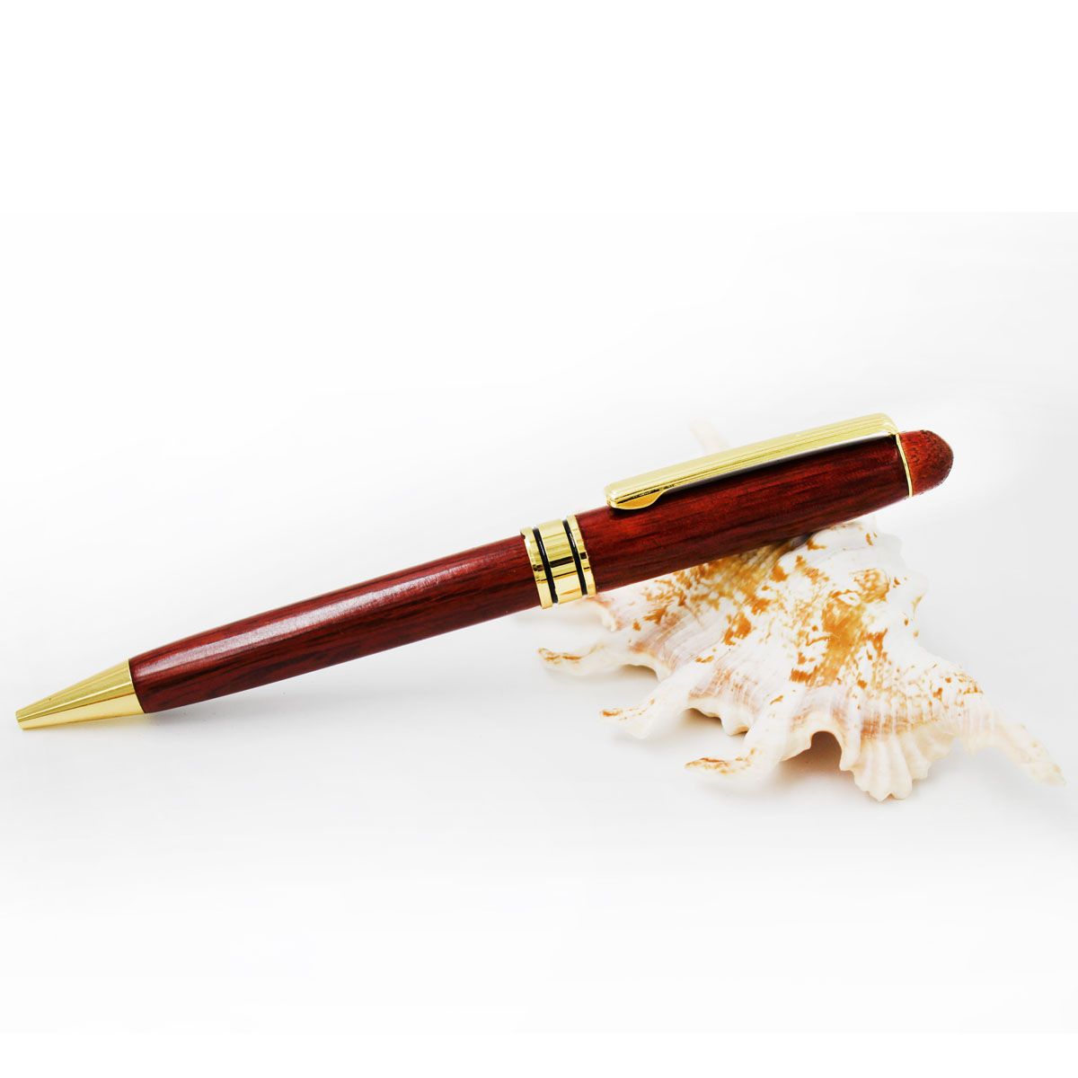 Red wooden ballpoint pen