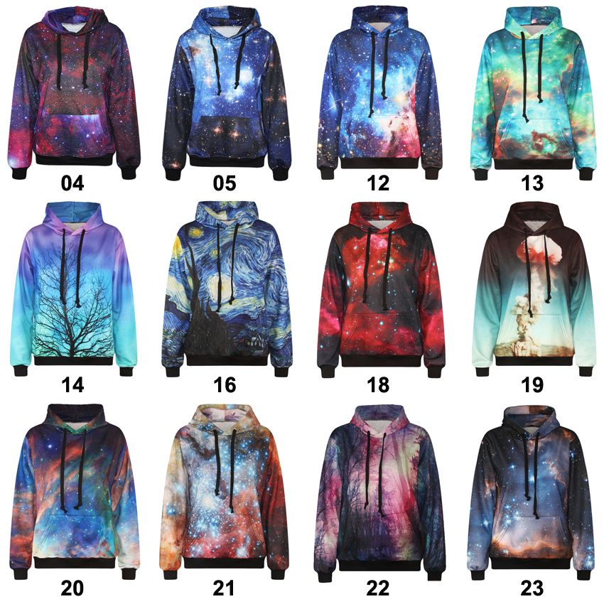 Sudadera con capucha de 30 Galaxy para mujer 12 estilos Sudaderas con estampado de galaxia