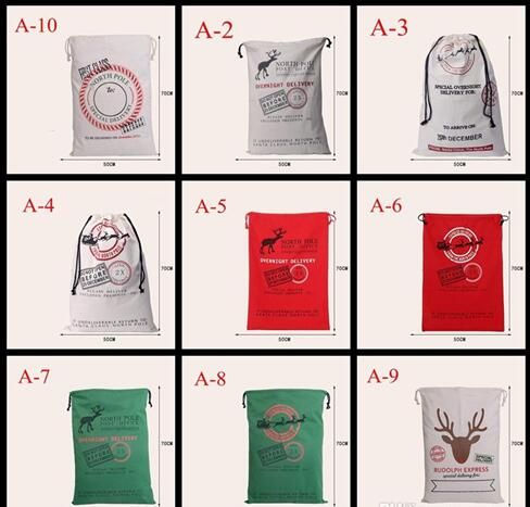 xmas christmas gift bag wholesale canvas cotton elk santa claus