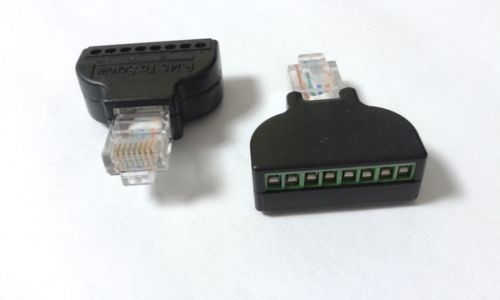 RJ45 Plug to AV 8 Pin Screw Terminal Adapter Block Converter Connector