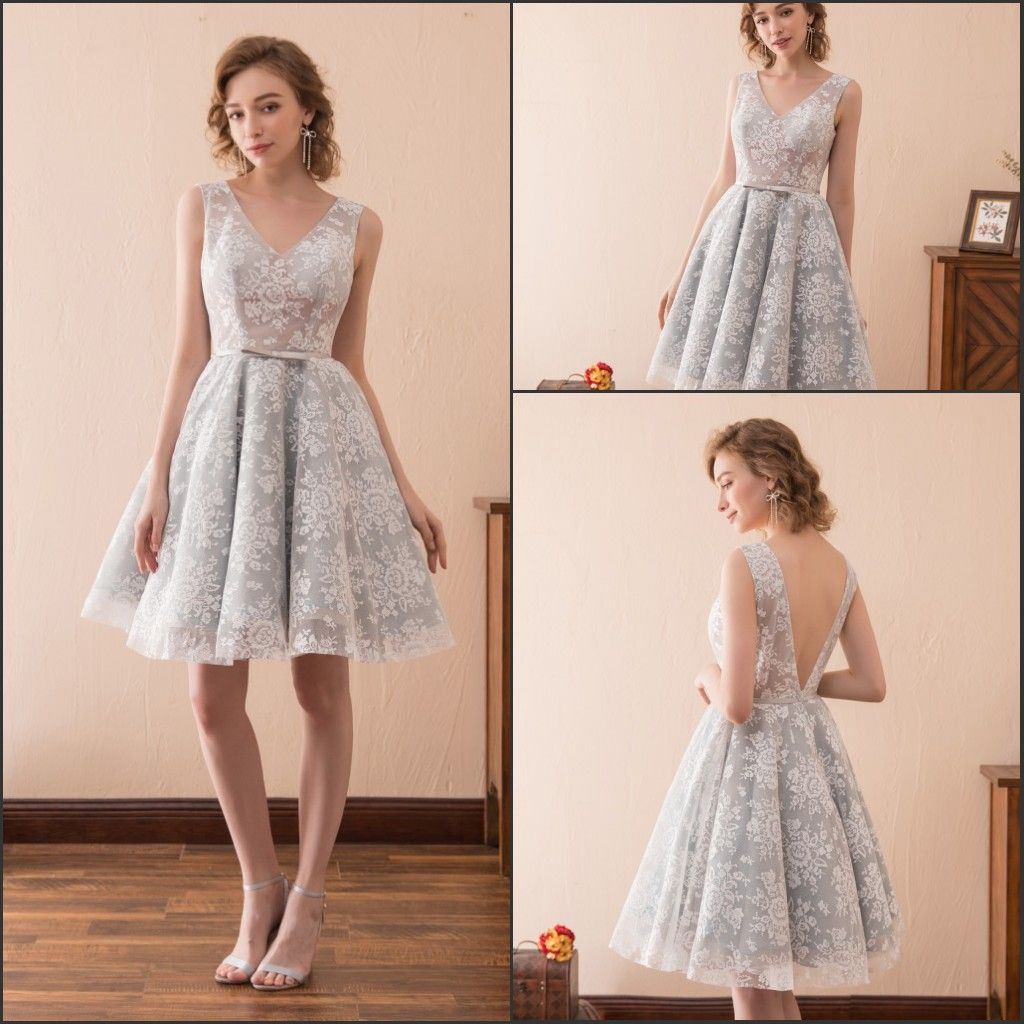 light grey homecoming dresses