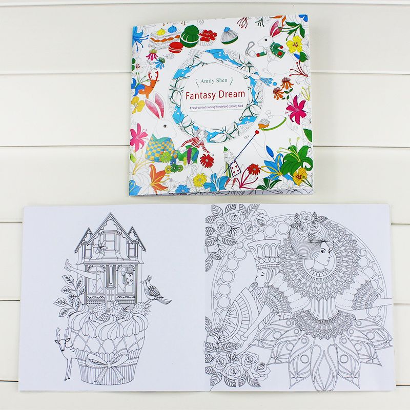 24 Pages Secret Garden Fantasy Dream Enchanted Forest Animal Kingdom Coloring Book Adult Relieve Stress Painting