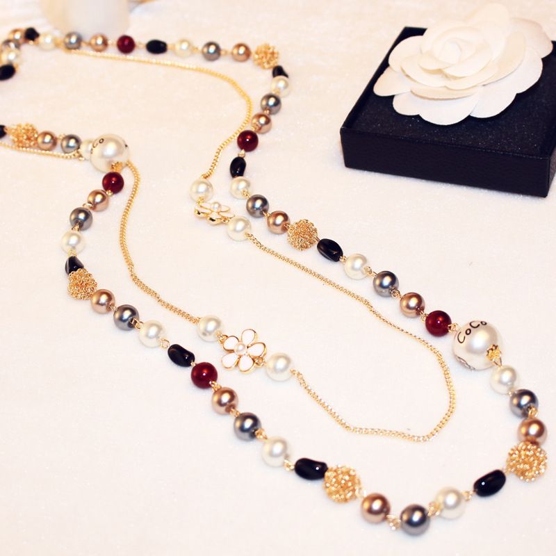 Cadenas Perlas Collares De Alta Calidad De Oro Chapado Collares De Perlas Para Las