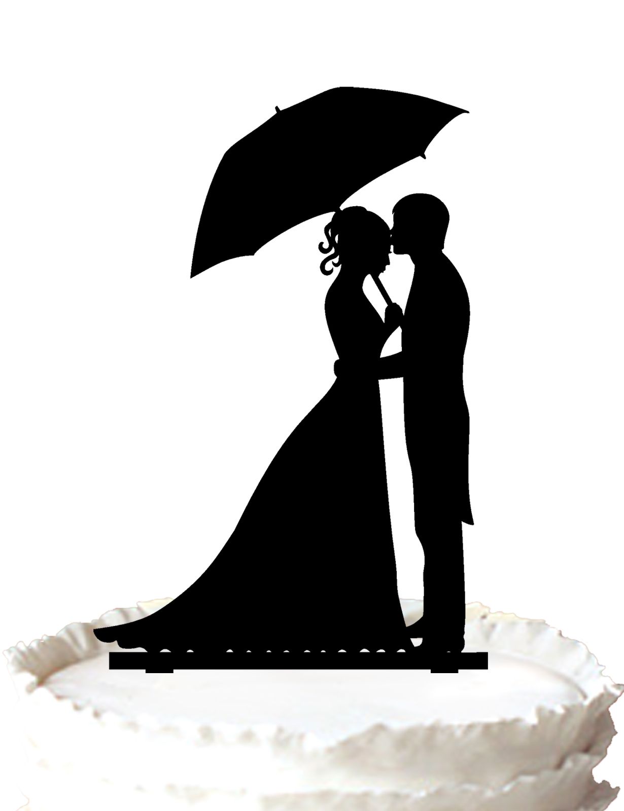 Wedding Centerpiece Umbrella with Cake Topper Bride and Groom Decoration 2 Pc