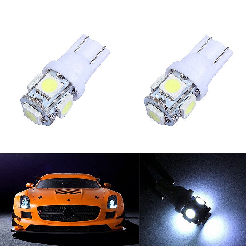 50Pcs Super White T10 Wedge 5-SMD 5050 LED Light bulbs W5W 2825 158 192 168 194