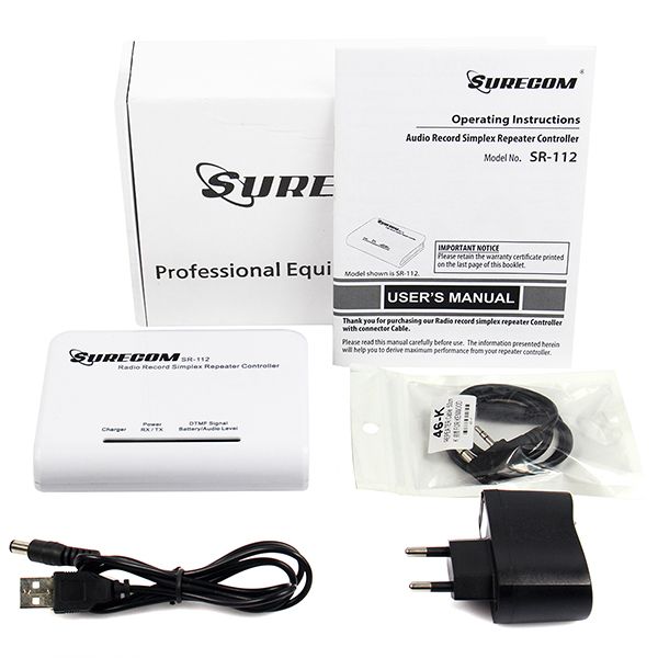 SURECOM SR-112+46-S Record simplex repeater Controller with ICOM cable