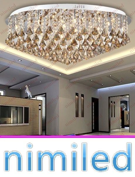 60/80cm K9 Crystal Ceiling Fixture Light Pendant Lamp Chandelier Lighting