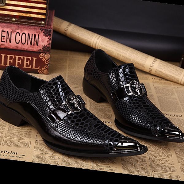 Business Men/'s Casual Pantent Leather Shoes Pointed Toe Bridegroom Wedding Shoes