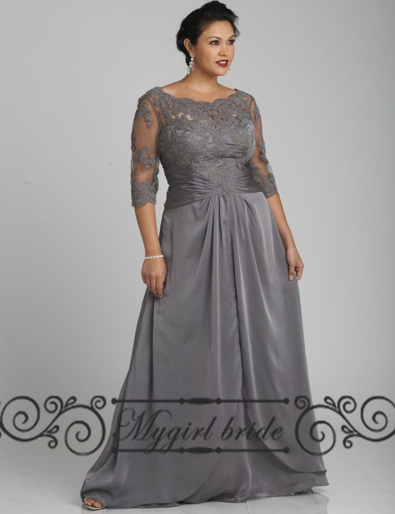 grey evening dresses plus size