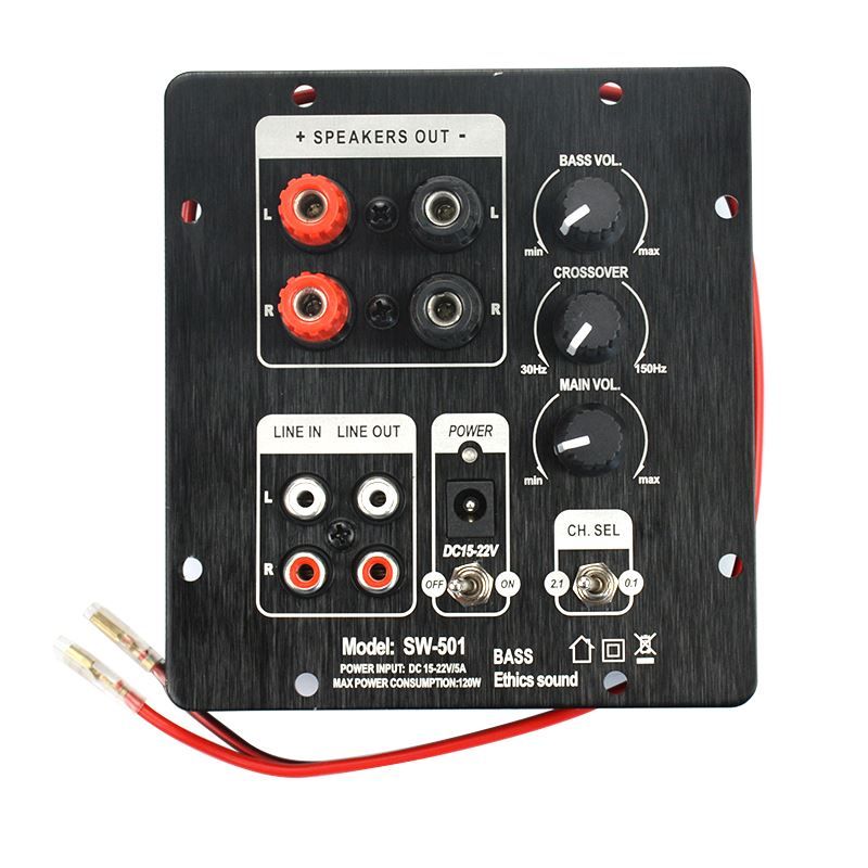 stereo amplifier with subwoofer output