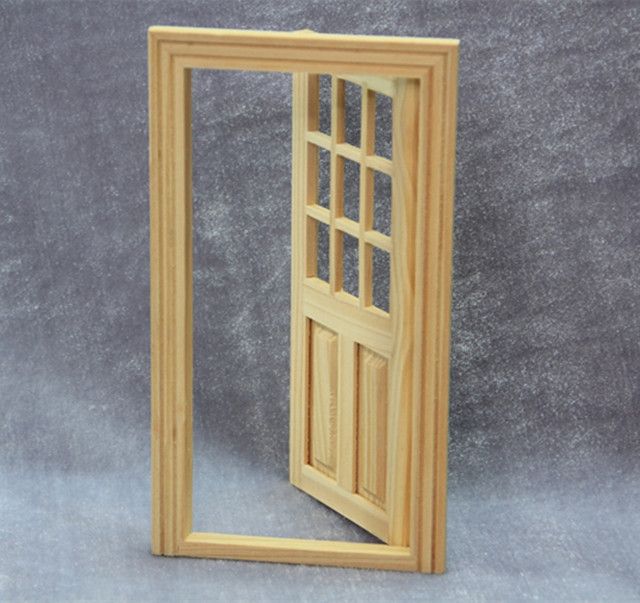 Miniatura Para Casa De Muñecas Interno 5 Panel Madera Puerta