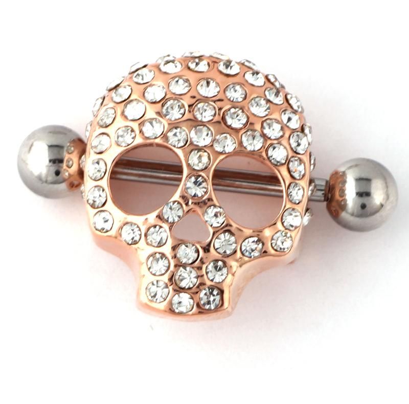 2020 Surgical Steel Skull Nipple Shield Ring Body Piercing Jewelry 14G