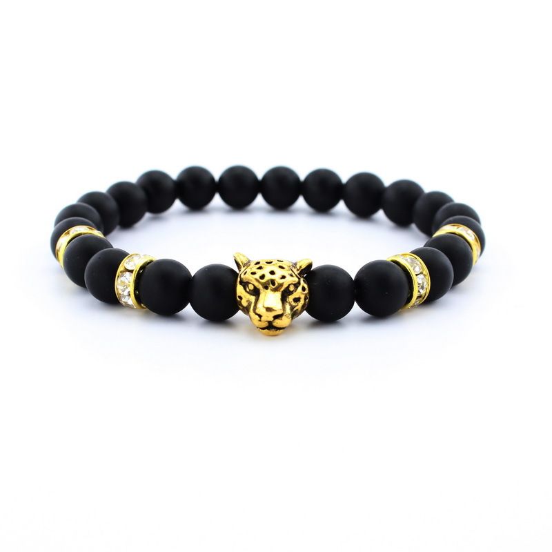 Pulsera De Lava De Piedra Natural Pulsera De Hombre Aleación Pulsera De Lava De Piedra Natural Pulsera De Hombre Aleación