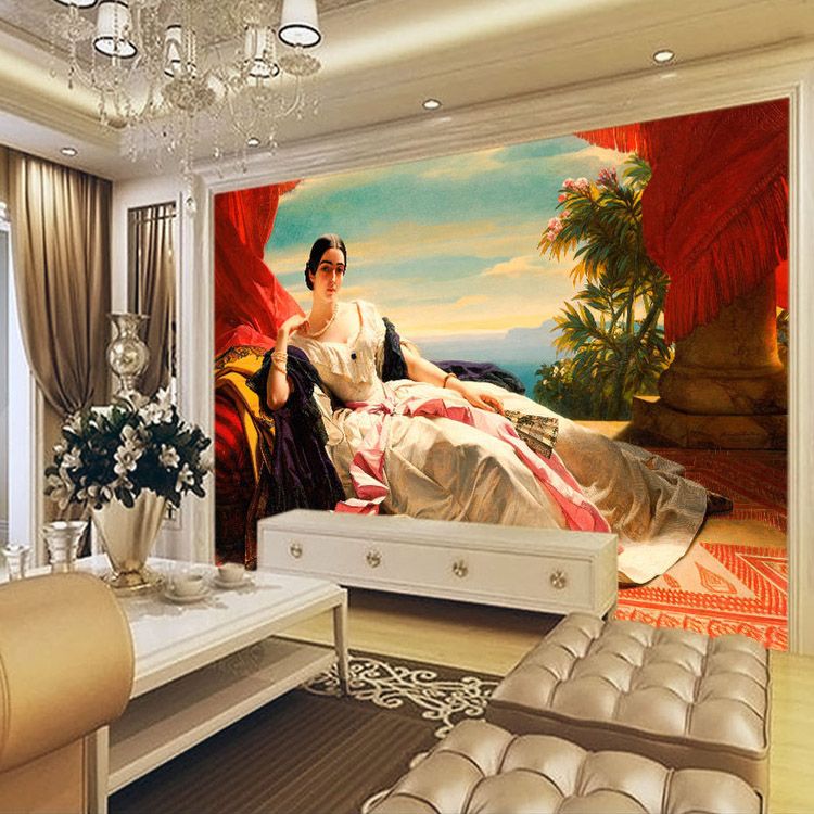 European Oil Painting Wallpaper 3d Custom Photo Wallpaper Portrait Of Leonilla Wall Murals Bedroom Living Room Decor World Famous Painting High
