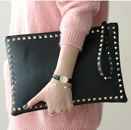 Atelier Du Sac Borsa a Mano Donna Laurene Pochette Nera E Bianca Con P-  CommercioVirtuoso.it