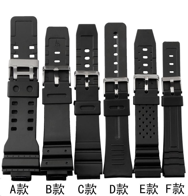 12mm 16mm 18mm 20mm 22mm Soft Sport Black Silicone Rubber Watch Band
