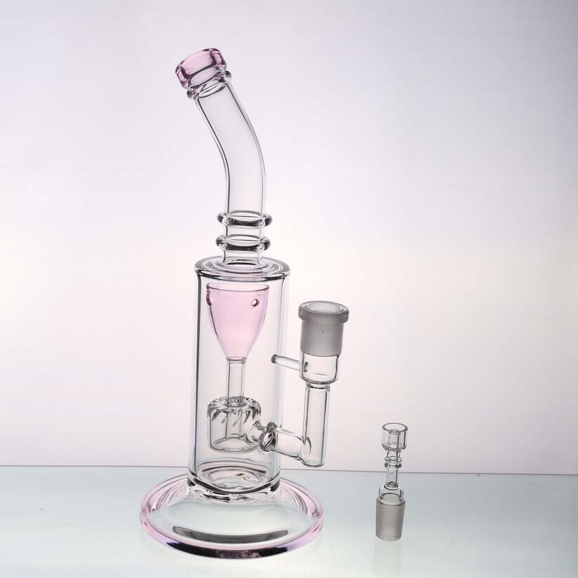 2021 Real Image Pink Glass Water Pipes Recycler Oil Rigs ...