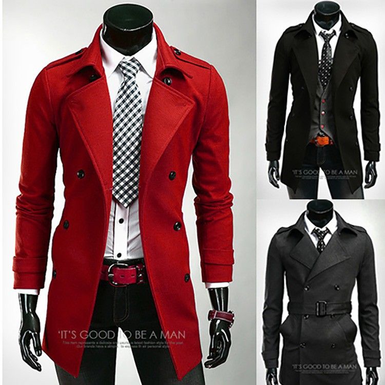 2021 Mens Coats New Fashion Red Black Dark Gray Long Trench Coat Men Cardigan Style Manteau Homme Special Trench Coat From Jst2015 50 71 Dhgate Com dhgate com