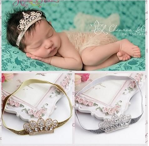 2016 Hot Baby Infant Luxury Shine Diamond Crown Headbands Girl