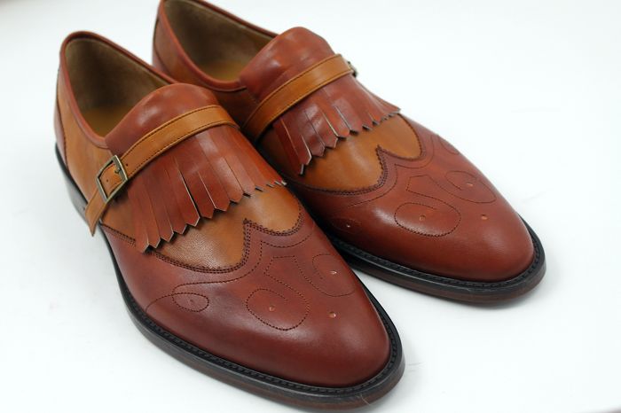 남자 드레스 신발로 퍼스 신발 슬립 - 신발 사용자 정의 수 제 신발 Oxfords 남자 신발 정품 송아지 가죽 컬러 브라운 HD-N126