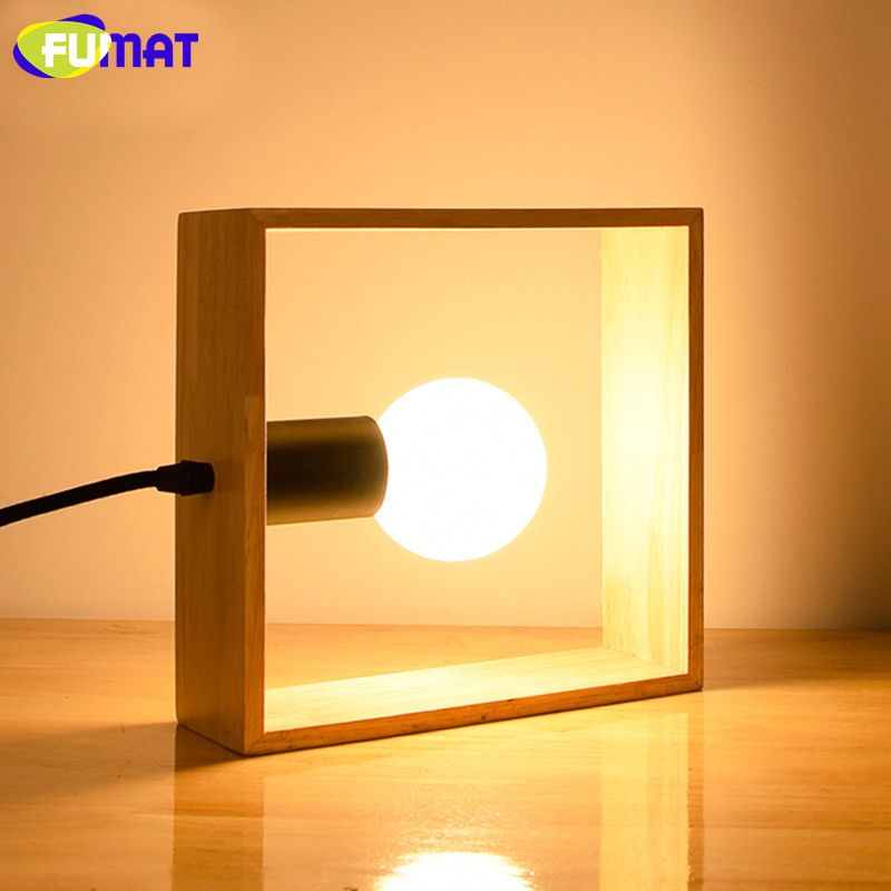 2021 Fumat Square Table Lamp Wooden Bedroom Bedside Light Nordic Study Decoration Desk Lamp Modern Warm Led Table Lamps From Goods520 76 03 Dhgate Com