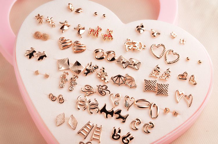 2021 /Heart Box! 2016 New Fashion Earrings Multiple Style Cute Korea Jewelry Stud Earring Black ...