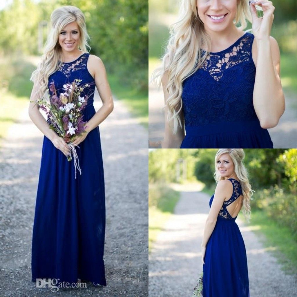 midnight blue bridesmaid dresses with lace