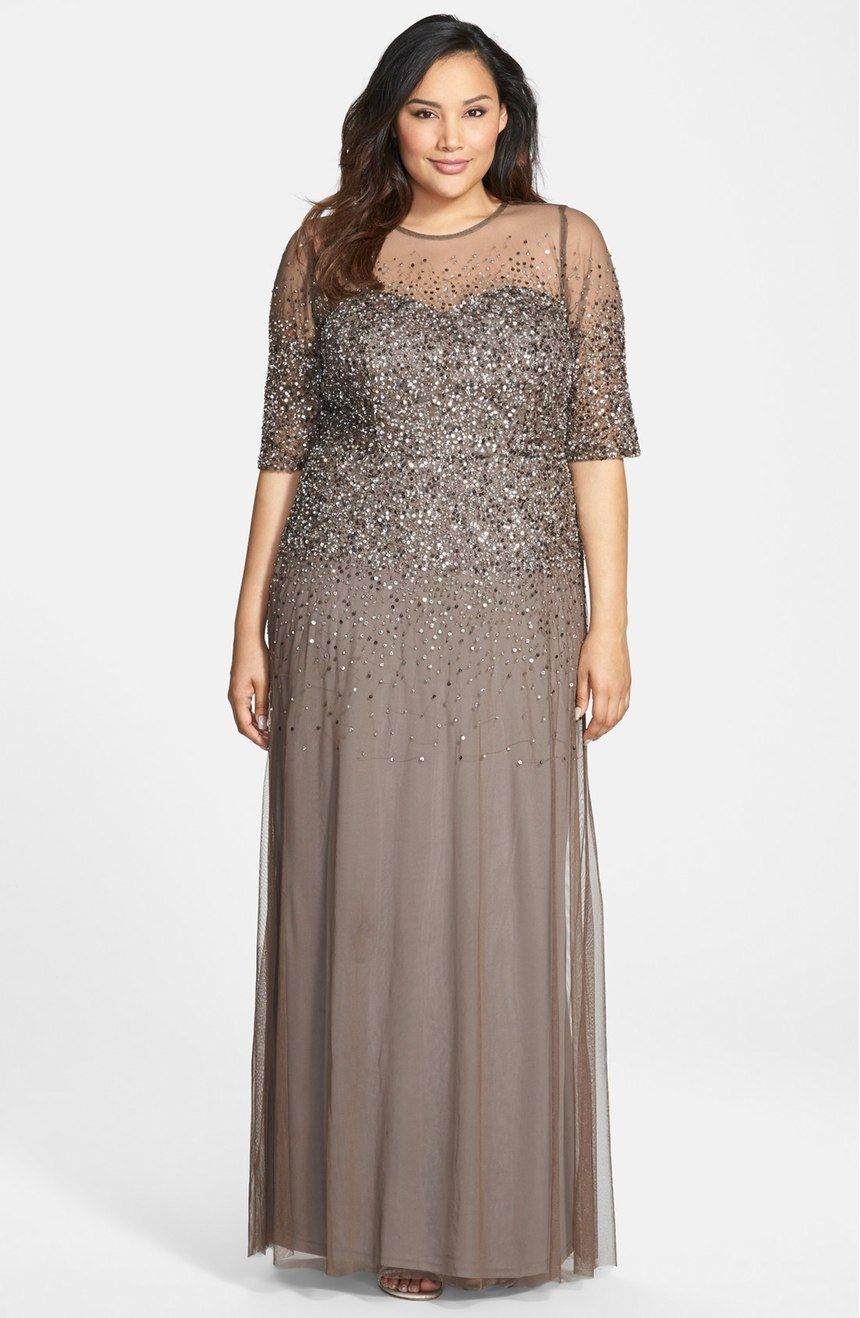 plus size beige formal dresses
