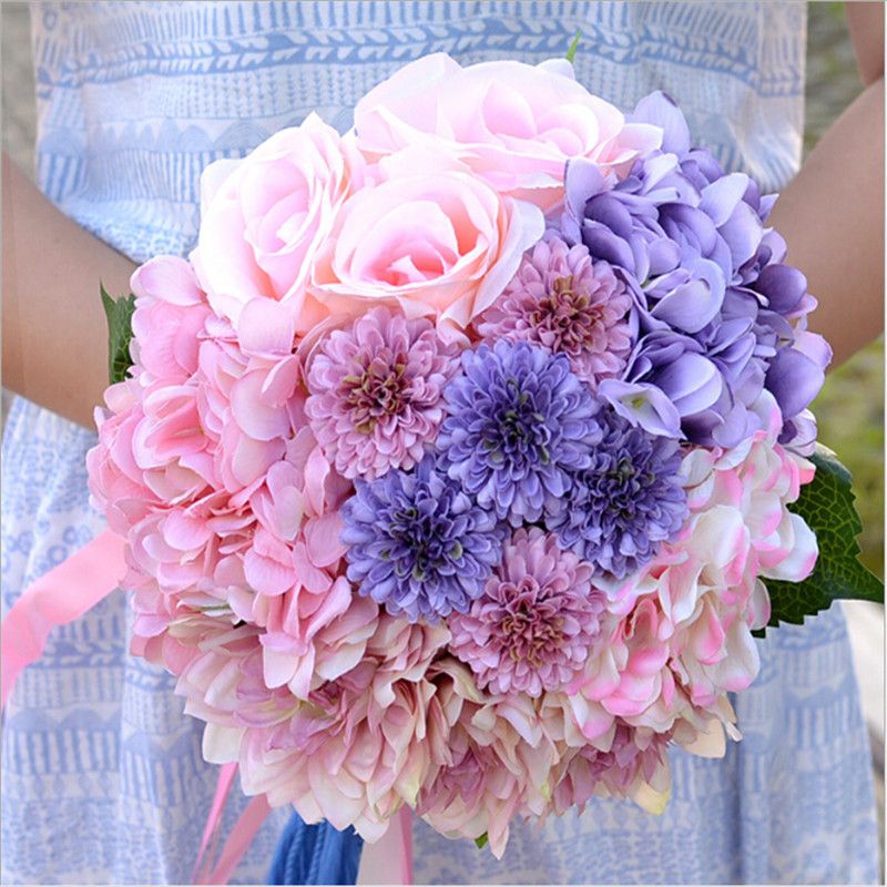 Beautiful Purple Pink Color Bridal Bridesmaid Flower Wedding