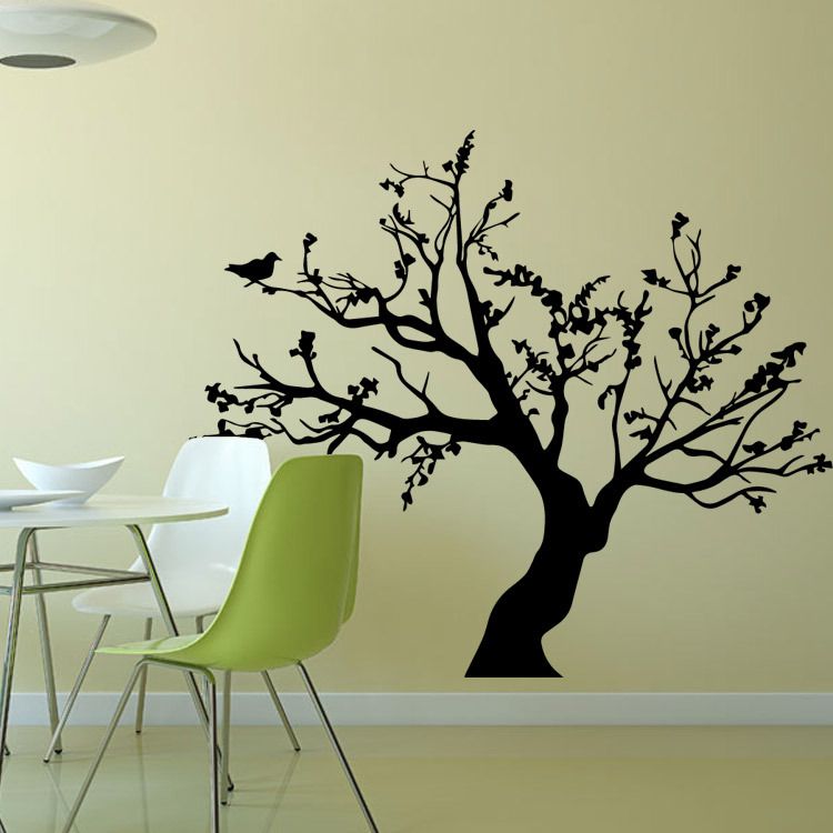 Tree Bird Flower Plants Animal Art Wall Stickers Wall decals Bedroom Wall Art