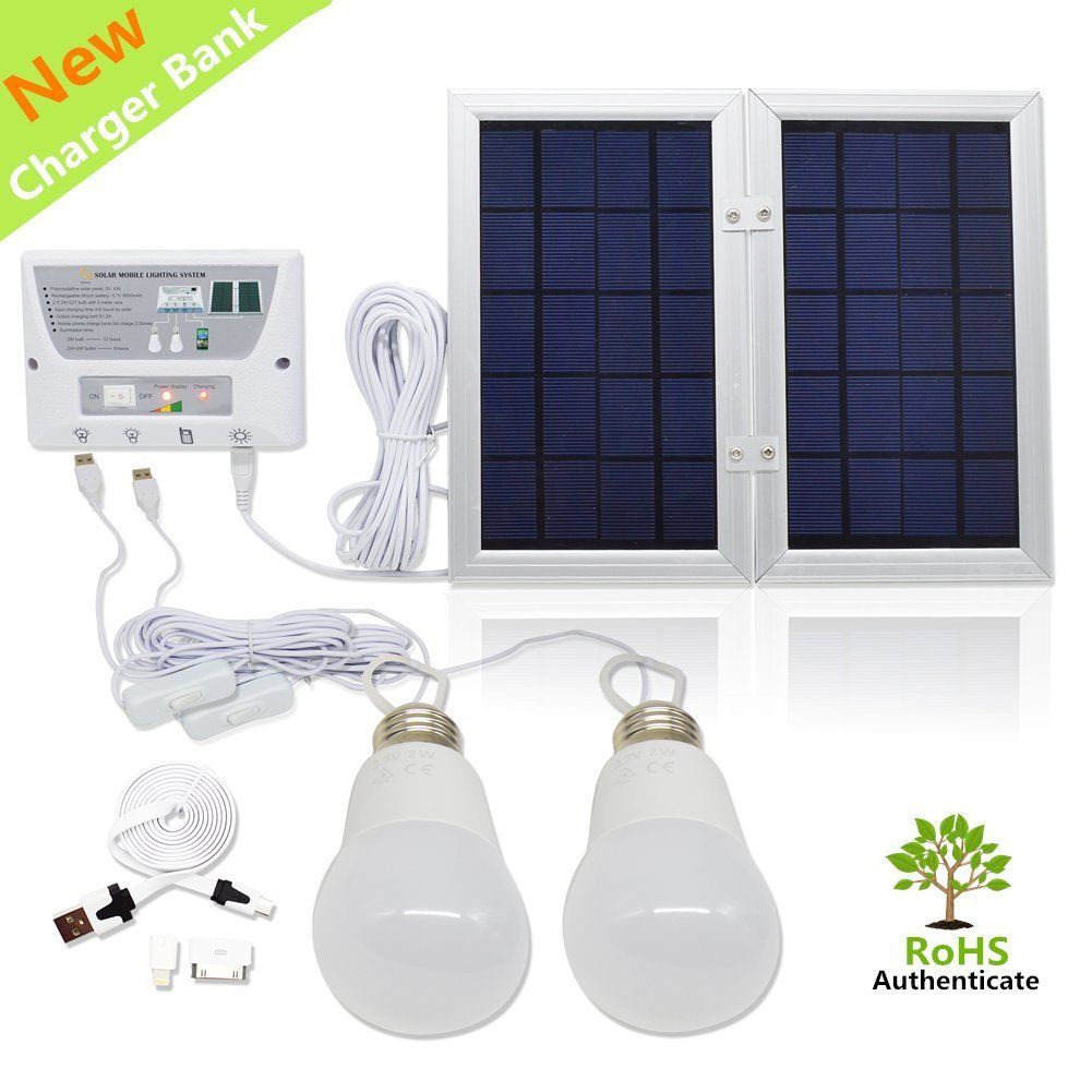 2019 Solar Mobile Light System Bright Solar Energy Lamp Camping Tent Light Emergency Light Waterproof Double Bulbs With Usb 3 Cell Phone Charger From