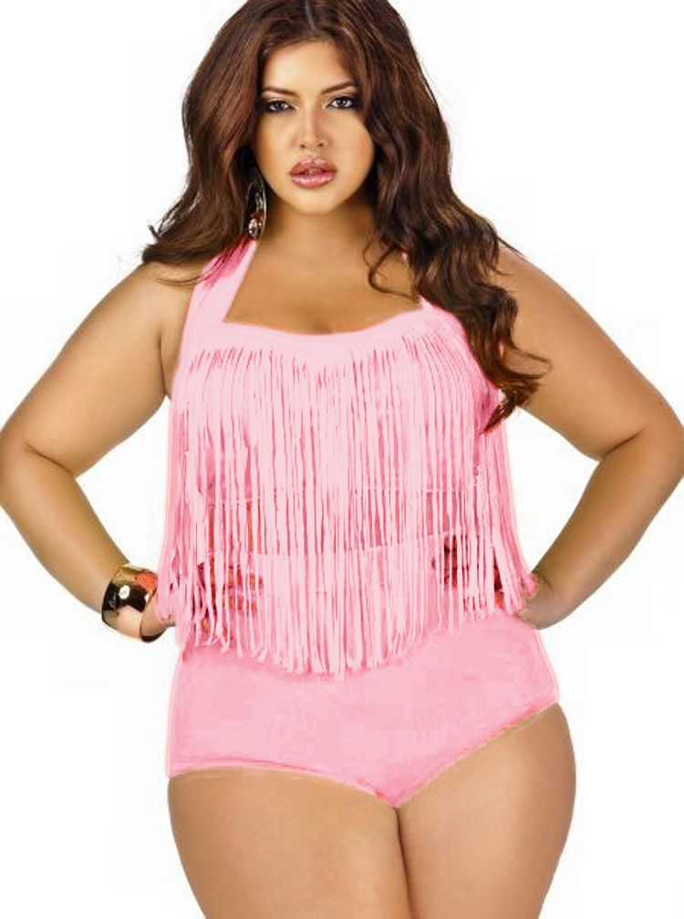 2018 new plus size tassels swimwear women fringe bikini girls girl plus size swimwear