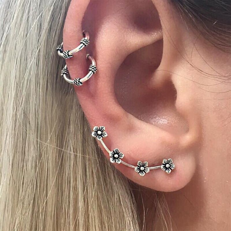 multiple stud earrings