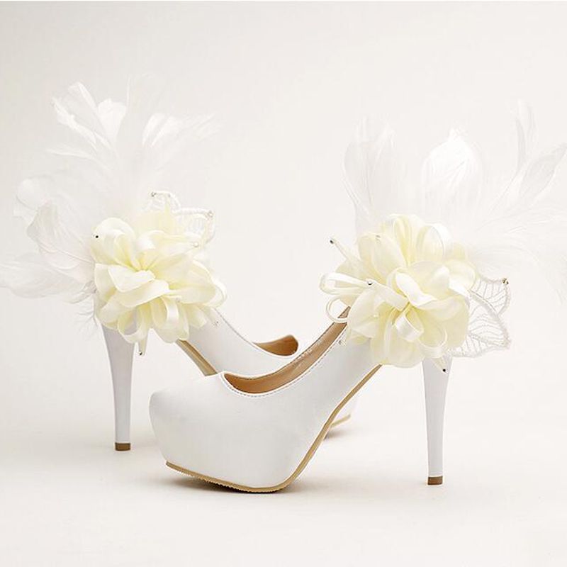 feather bridal shoes