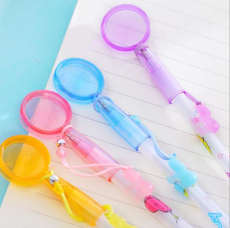 Novelty Cartoon Magnifying Glass Shape Ballpoint Pens Cute Pens For