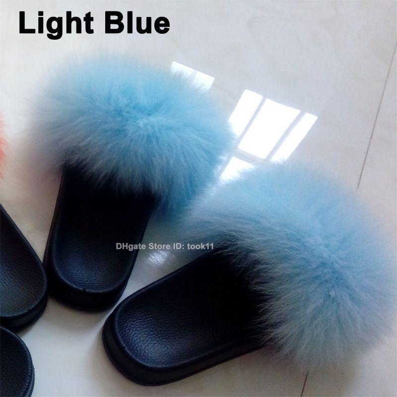 baby blue fur slides