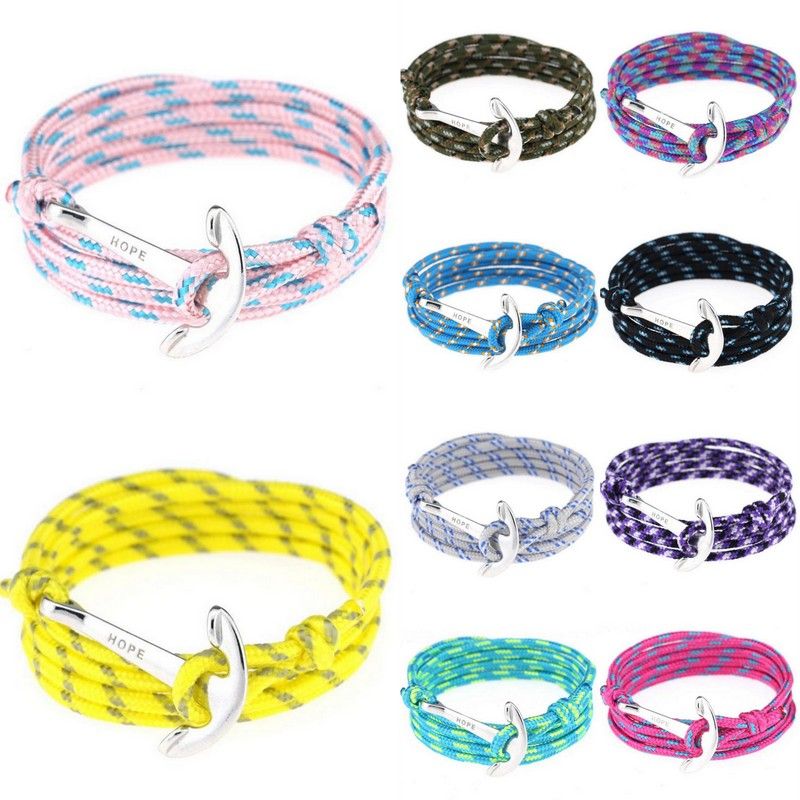 Satin Al Bayan Erkek Moda Capa Bilezikler Cok Katmanlar Infinity Wrap Halat Charm Balik Kanca Paracord Bileklik Taki Manset Bileklik Taki Tl7 56 Dhgate Comda