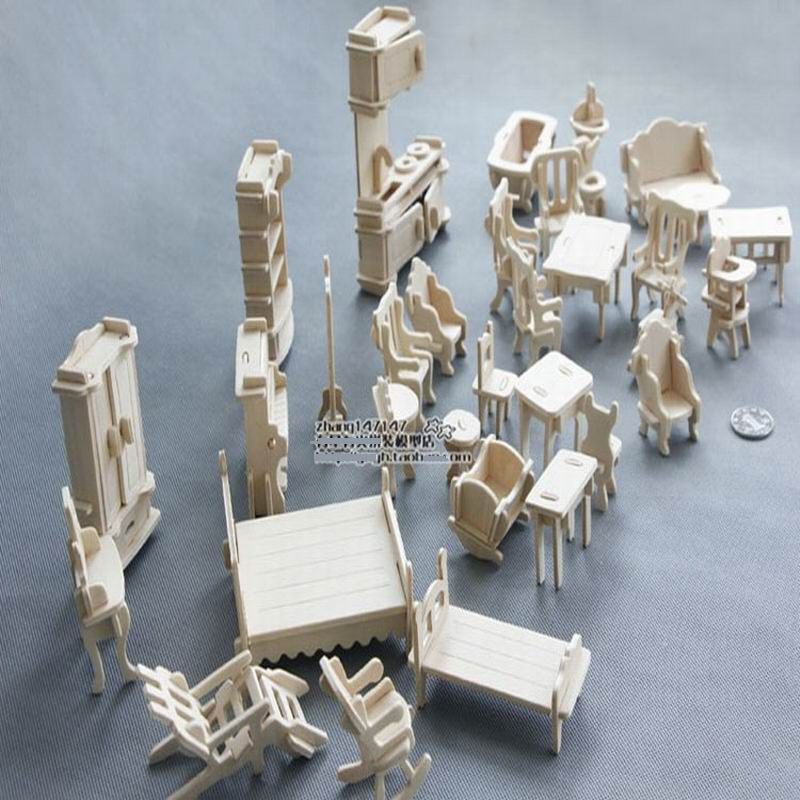 Woodcraft 184 Parca Minyatur Boyanabilir Ev Esyalari Maketi Fiyatlari Ve Ozellikleri