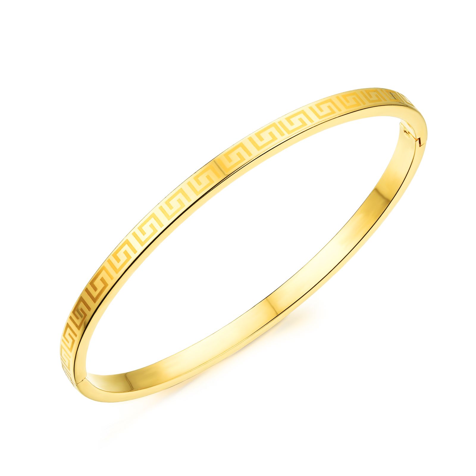 18k Gold Plated Open Cuff Bracelet Bangle For Women Auspicious Wall