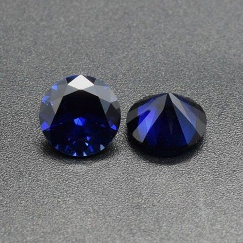 11mm Aspecto Redondo Azul Intenso Laboratorio Piedra Preciosa Zafiro