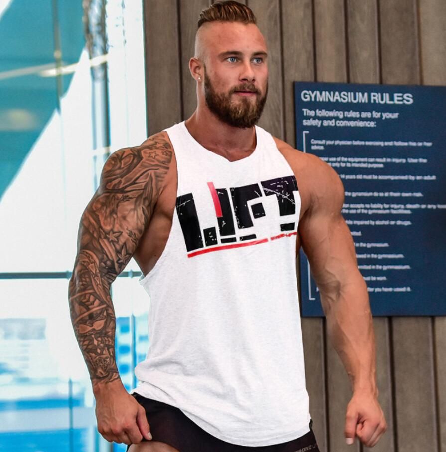 Men T Shirt Gym Muscle Sport Tops 