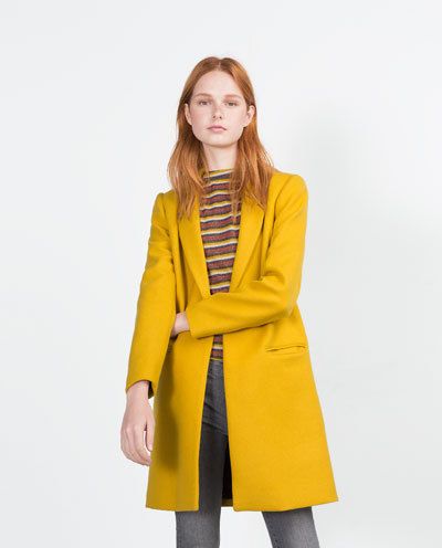 mustard wool coat