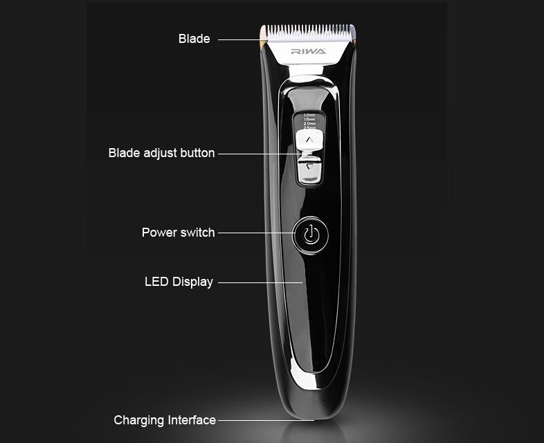 Riwa New Arrival Rechargeable Hair Clipper K5 Led Display With