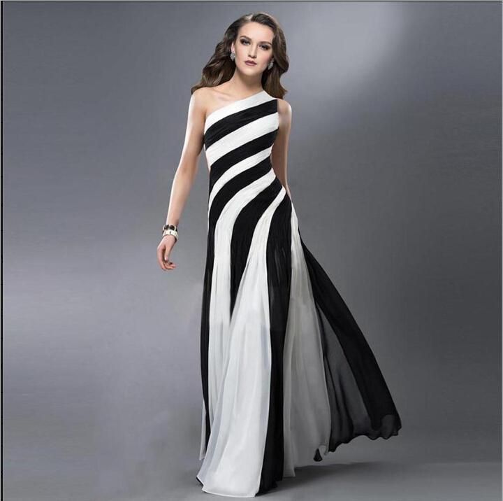 ladies black and white evening dresses