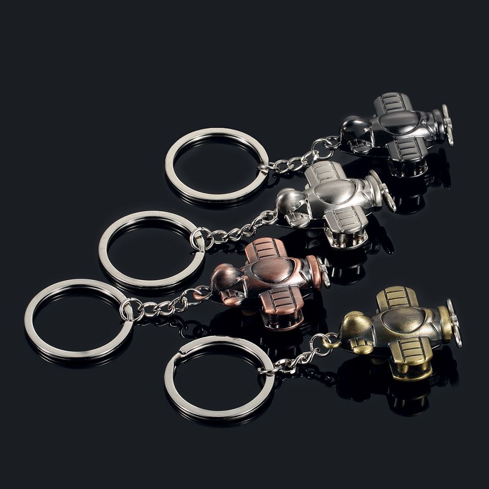 Metal Keychains Propeller Aircraft Model Keyring Zinc Alloy Key Chain