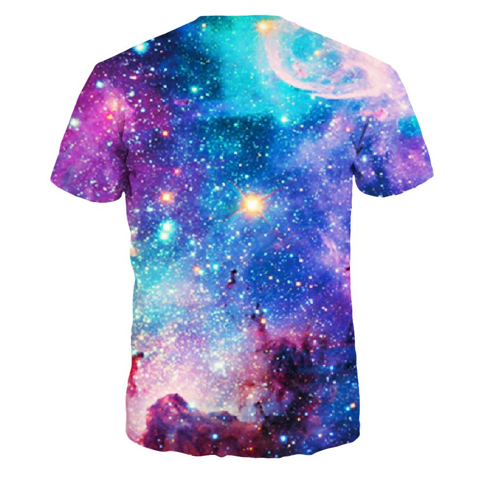 Wholesale H&Unique Summer Style Casual Colorful Galaxy Space Printed 3D T Shirt Men Women New