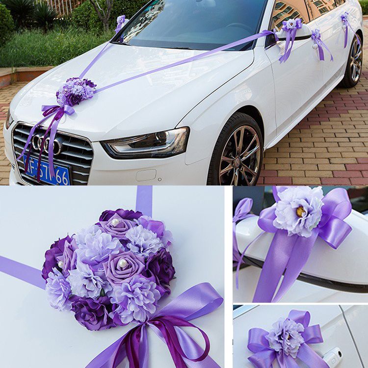 Wedding Car Ribbon Married Car Decorations Bridal Car Decoration Wedding Car Flowers Set Car Decoration Ideas Artificial Wedding Flowers Online Black